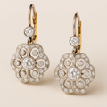 Women's Crystal Mandala Drop Earrings - Leverback Closure