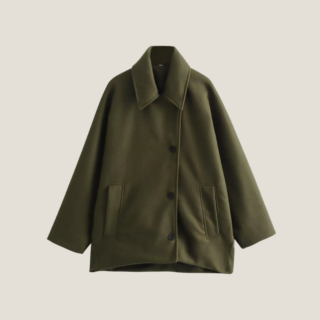 Oversized Coat - Relaxed Fit Button Closure Outerwear for Smart Casual Styling