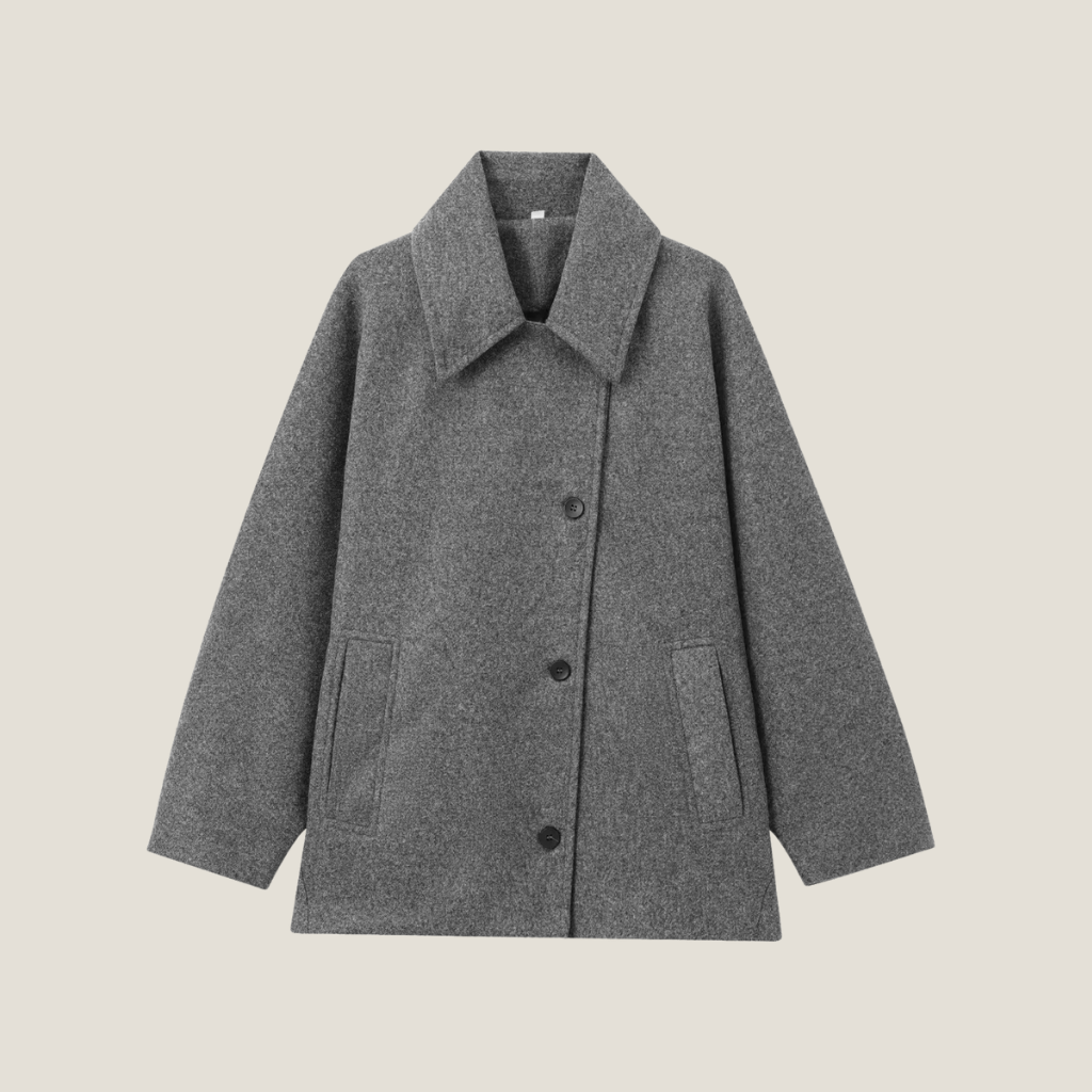 Oversized Coat - Relaxed Fit Button Closure Outerwear for Smart Casual Styling