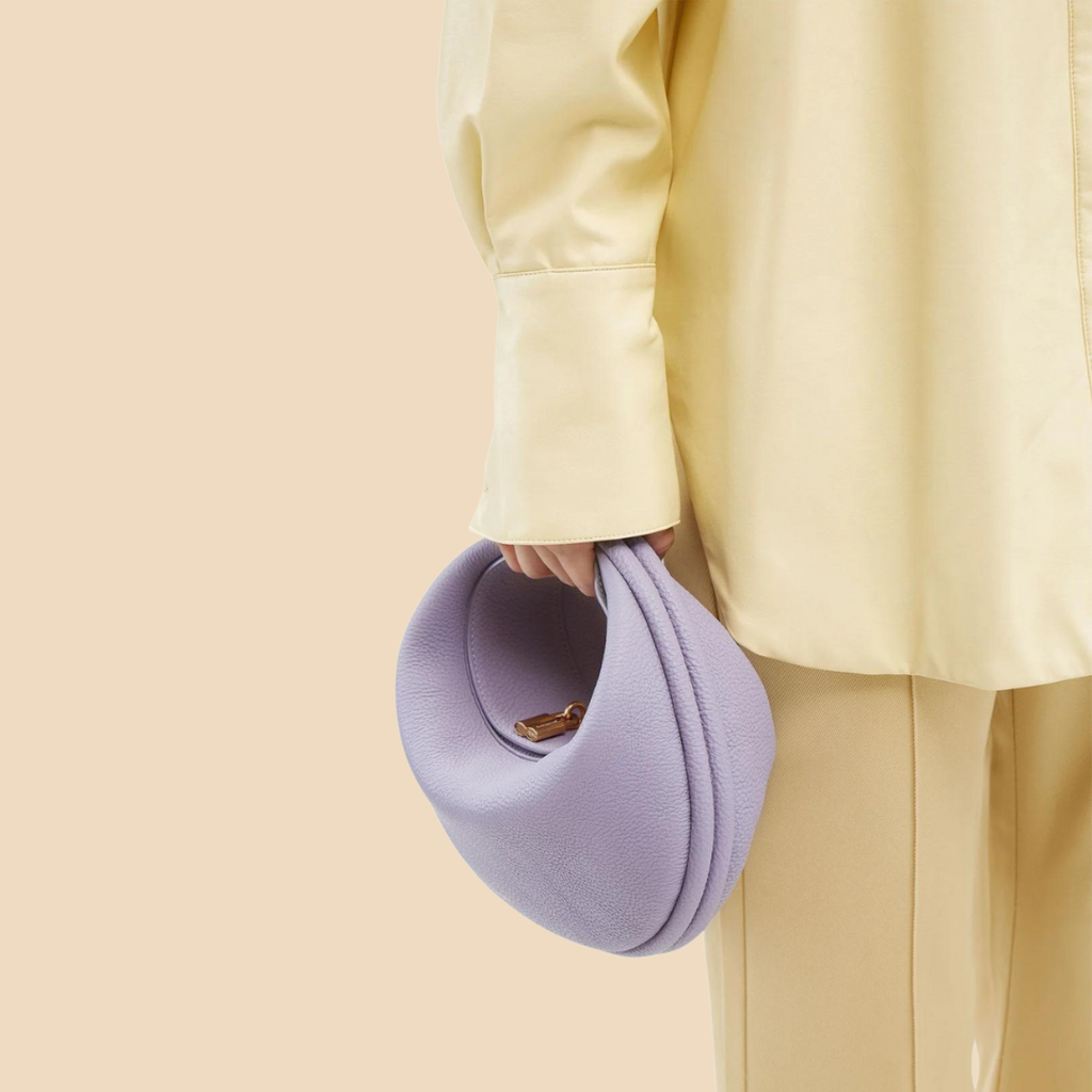 Women’s Crescent Shoulder Bag with Curved Silhouette and Top Handle