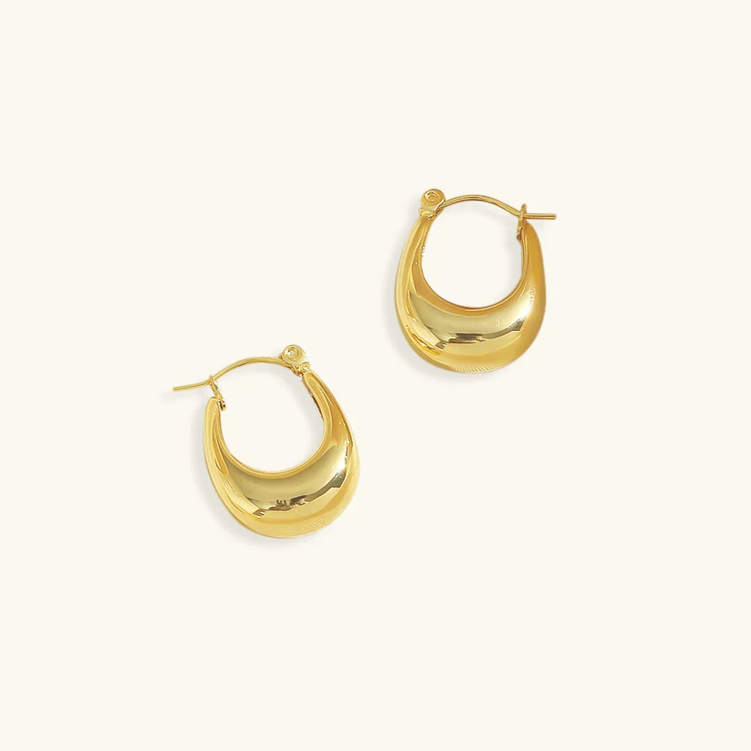 Women's Gold Hoop Teardrop Huggie Earrings