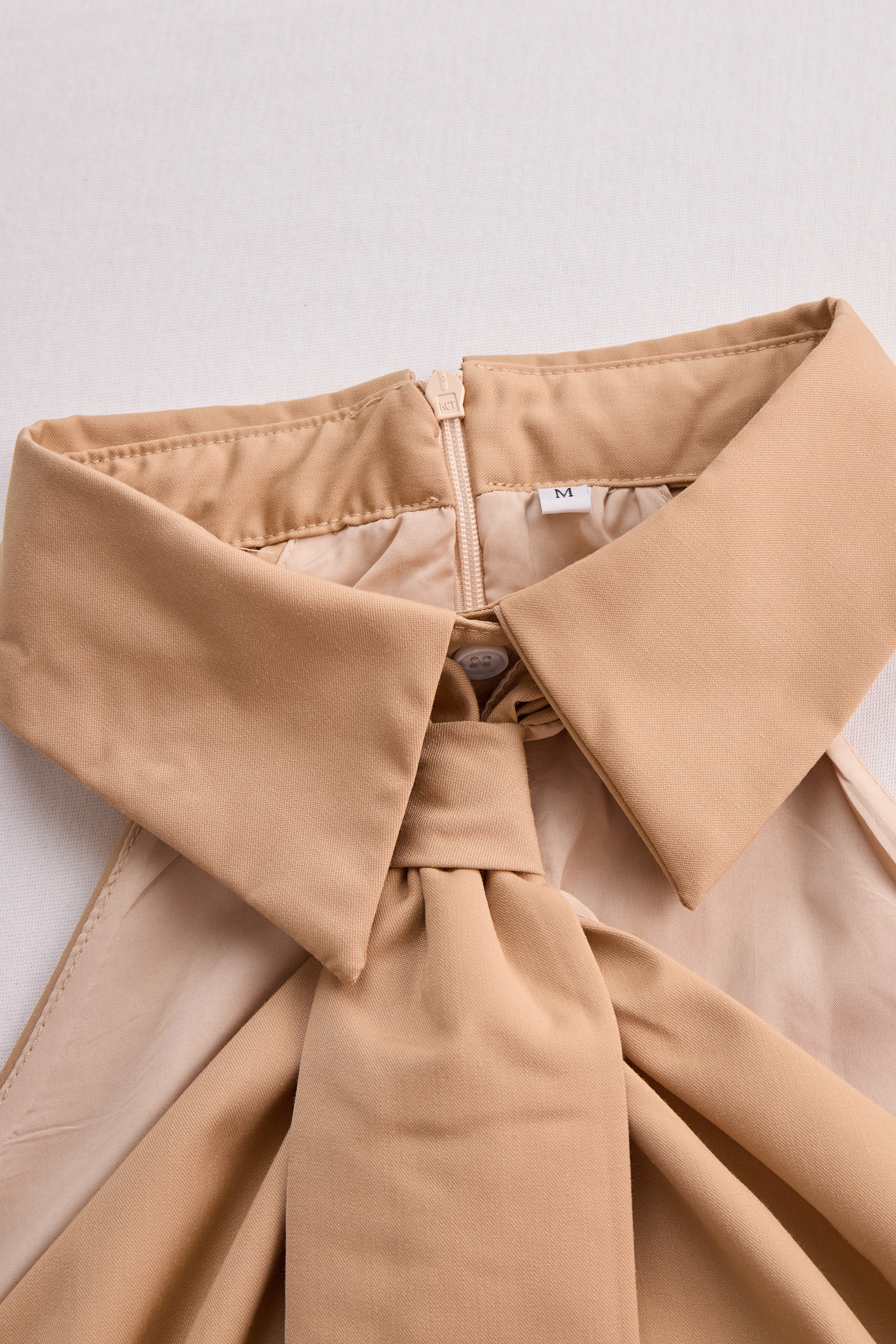 Women’s Sleeveless Polo Collar Tie Shirt - Tailored Vest-Style Top - Elegant Work-to-Evening Design