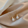 Women's Pearl Drop Hook Earrings - Teardrop Dangle Style