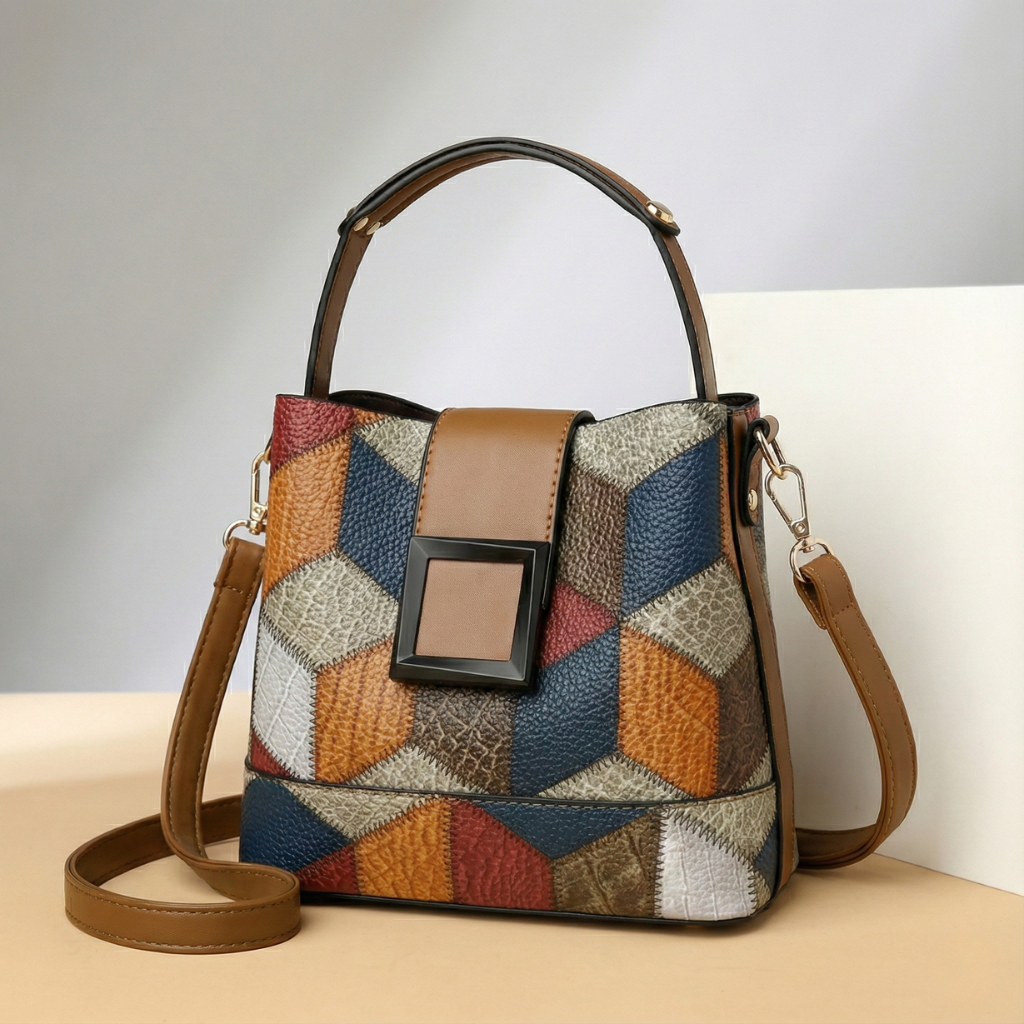 Women’s Savona Faux Leather Handbag – Structured Top Handle Crossbody Bag