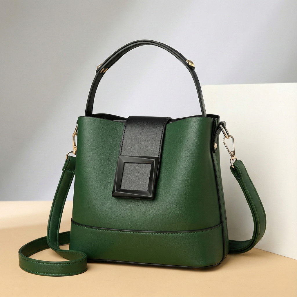 Women’s Savona Faux Leather Handbag – Structured Top Handle Crossbody Bag