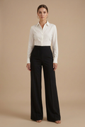 Women's High Waist Pleated Wide Leg Pants with Belt Loops