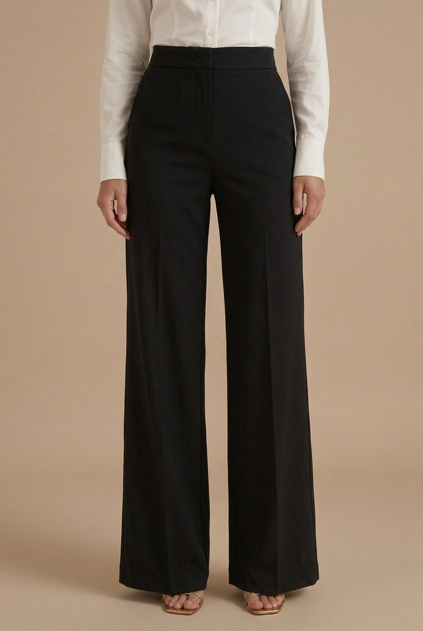 Women's High Waist Pleated Wide Leg Pants with Belt Loops
