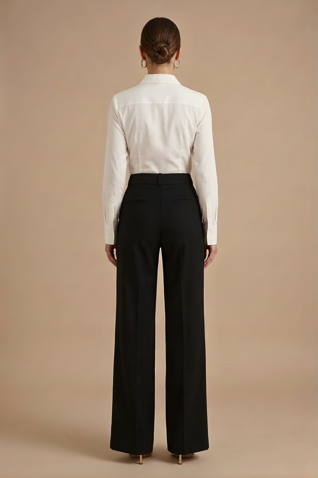 Women's High Waist Pleated Wide Leg Pants with Belt Loops