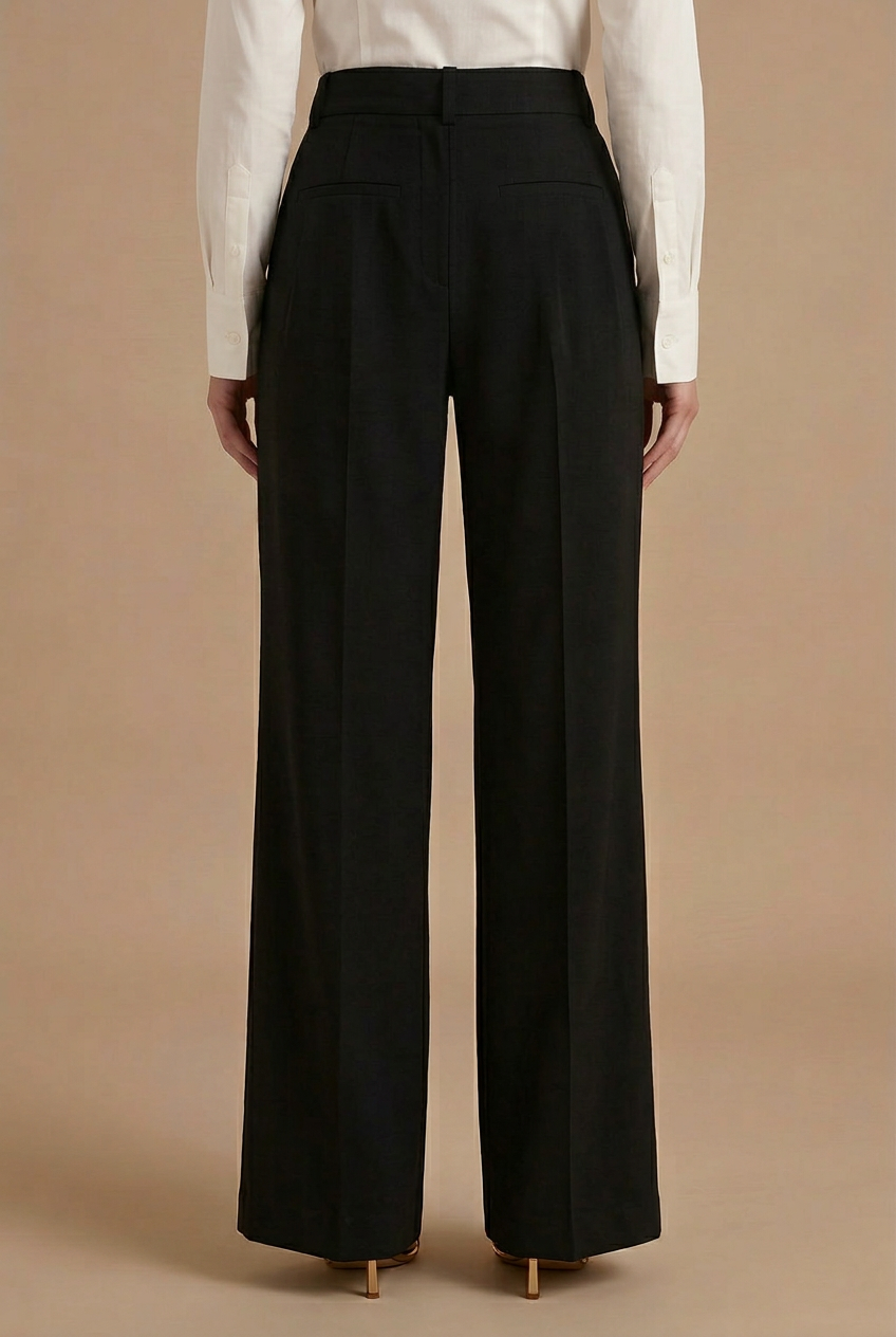 Women's High Waist Pleated Wide Leg Pants with Belt Loops