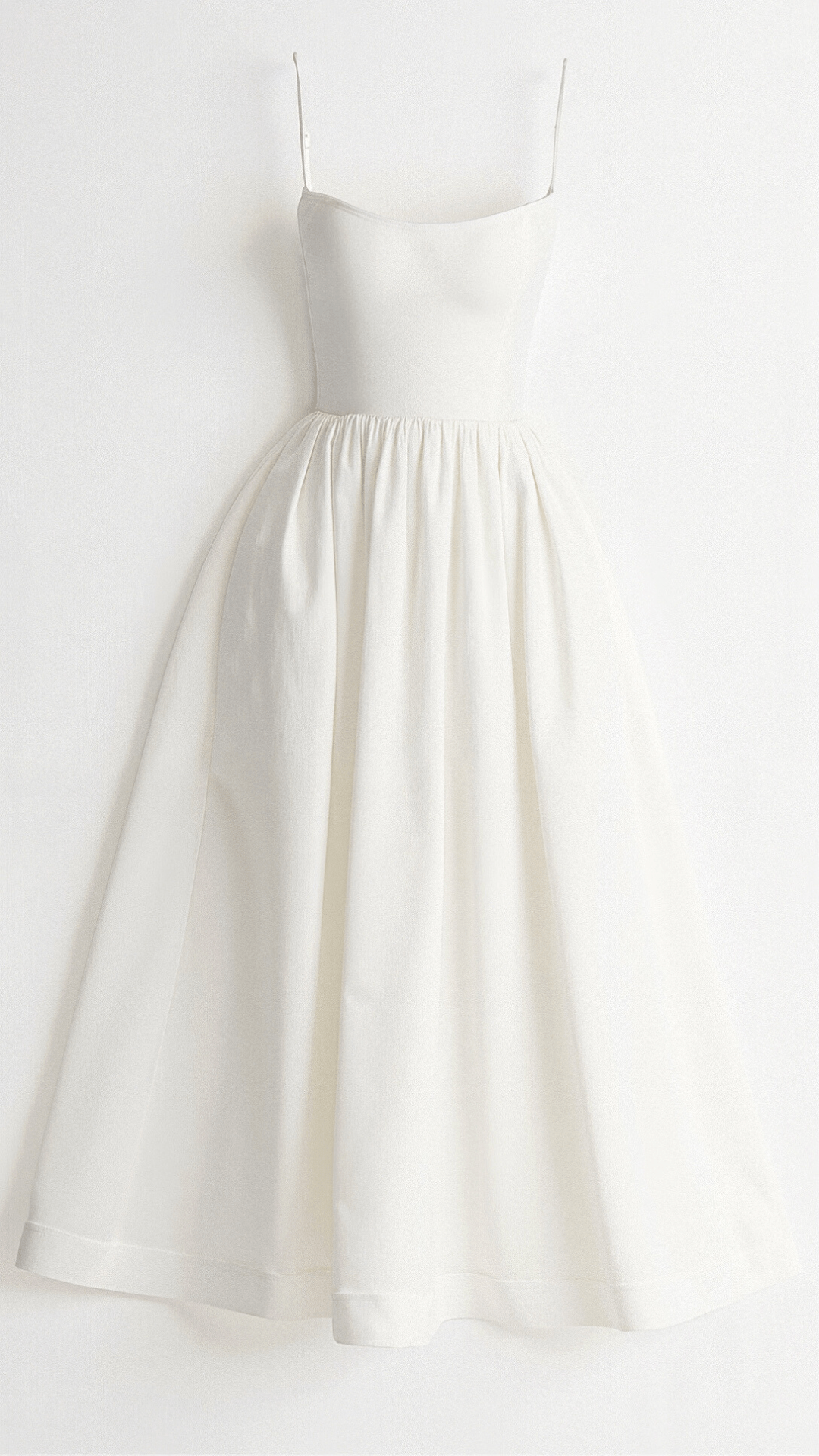 Women’s Spaghetti Strap A Line Midi Dress with Fitted Bodice