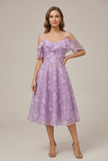 Women's Embroidered Lace Camisole Spaghetti Strap Dress - V - Neck