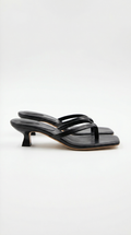 Women's Square Toe Thong Kitten Heel Sandals